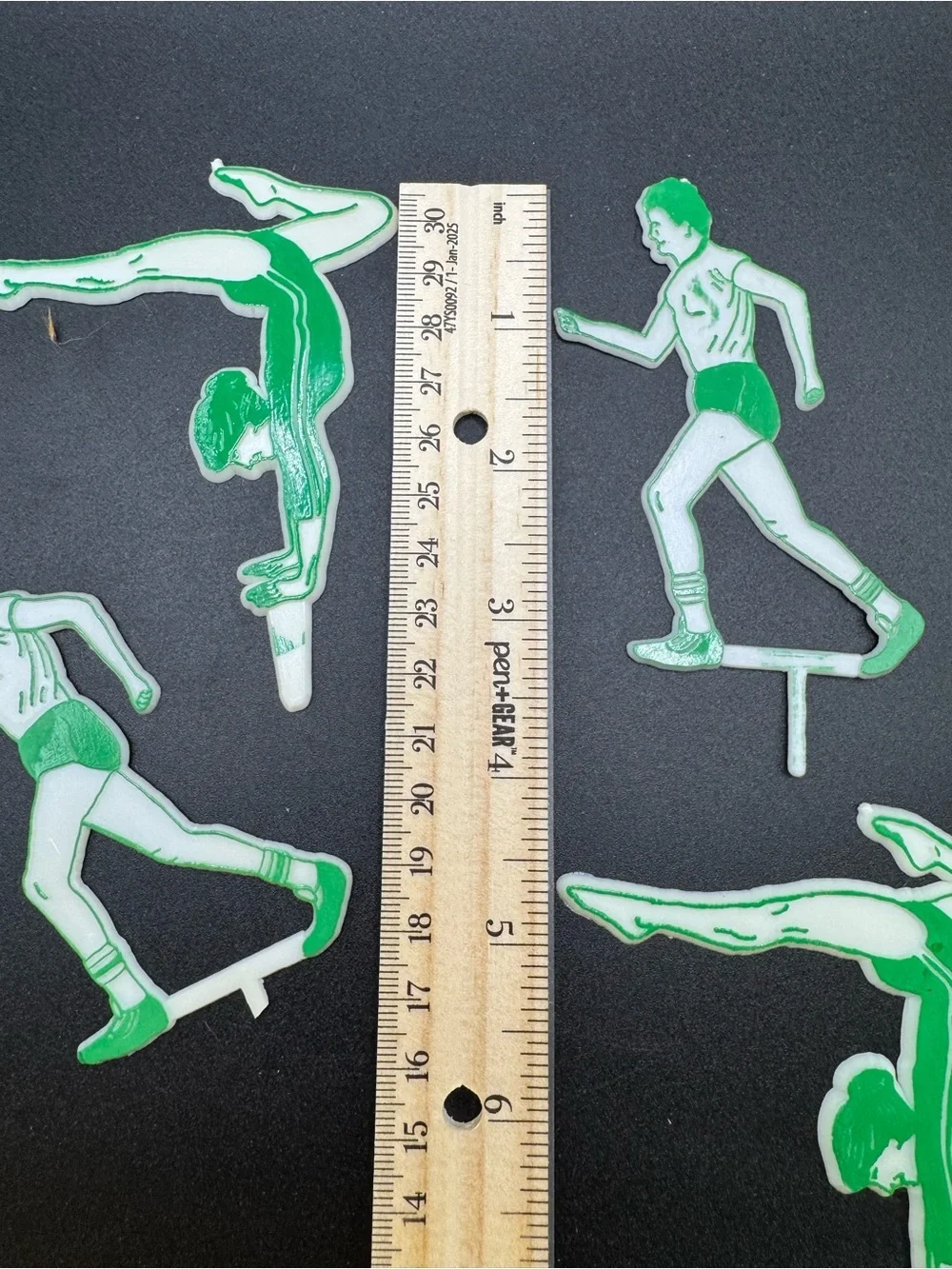 12 VTG Cupcake Dessert Picks Athletes Gymnastics Wrestling Volleyball Track